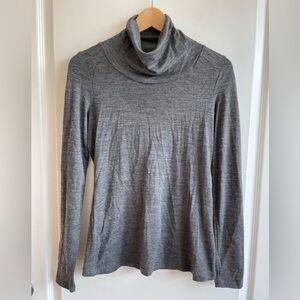 Ibex Womens Merino Wool Turtle Neck Top Base Layering Grey Size Small